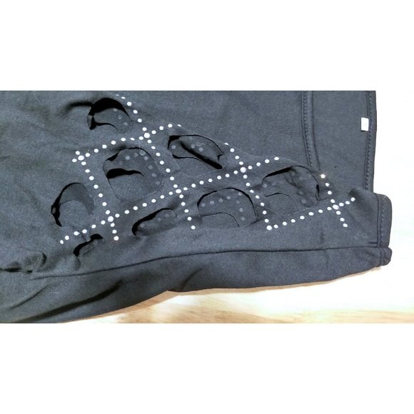 Sparkly Black Caged Shoulder Tee - Picture 7 of 7